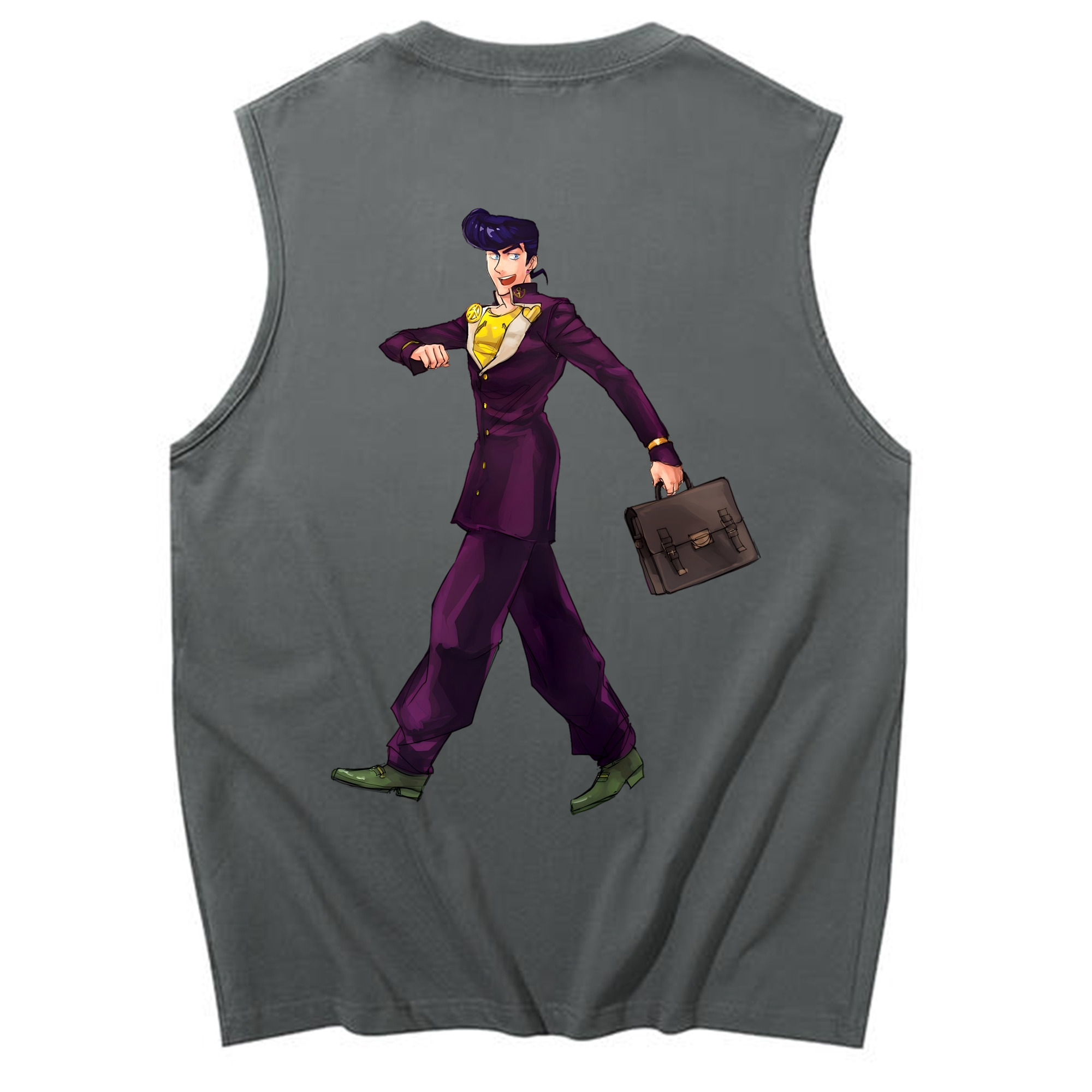 （画像用） ジョジョの奇妙な冒険 ひがしかた じょうすけ JoJo's Bizarre Adventure Higashikata Josuke コットン100％タンクトップ（背面プリント）